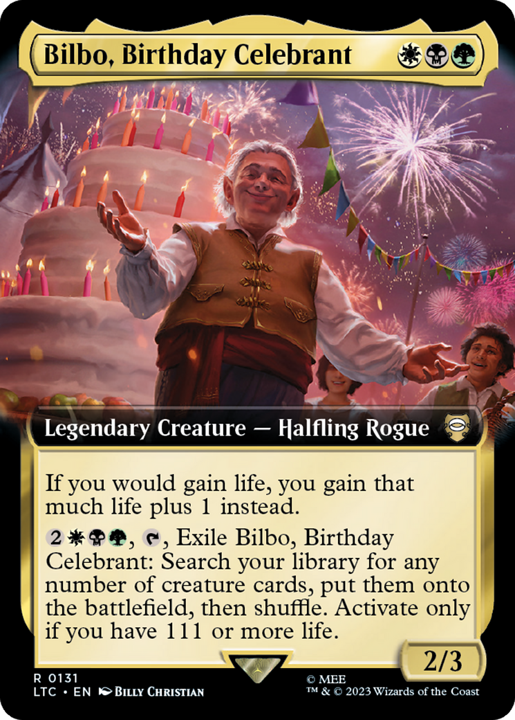 Bilbo, Birthday Celebrant (Extended Art) [The Lord of the Rings: Tales of Middle-Earth Commander] | Spectrum Games