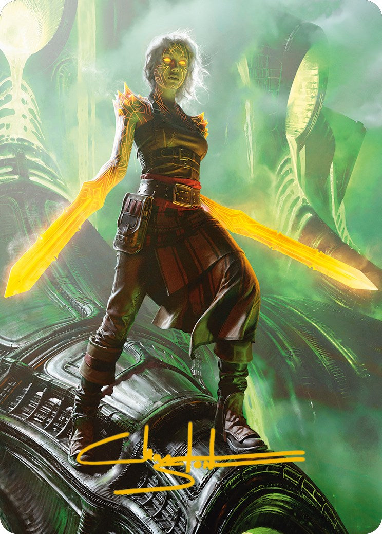 Nahiri, the Unforgiving Art Card (Gold-Stamped Signature) [Phyrexia: All Will Be One Art Series] | Spectrum Games