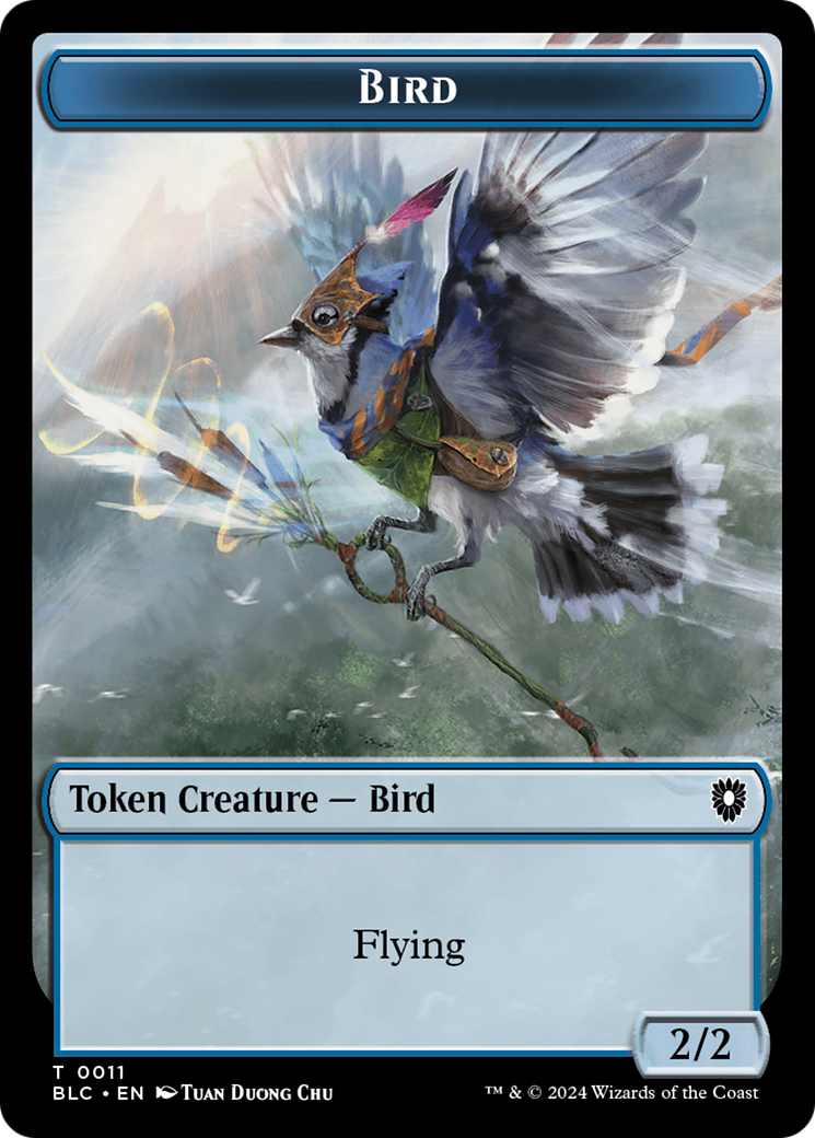 Bird (011) // Shark Double-Sided Token [Bloomburrow Commander Tokens] | Spectrum Games