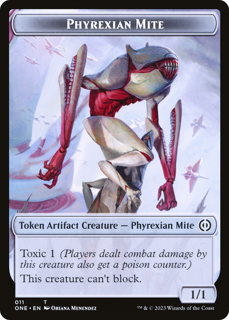 Phyrexian Mite (011) // The Hollow Sentinel Double-Sided Token [Phyrexia: All Will Be One Tokens] | Spectrum Games