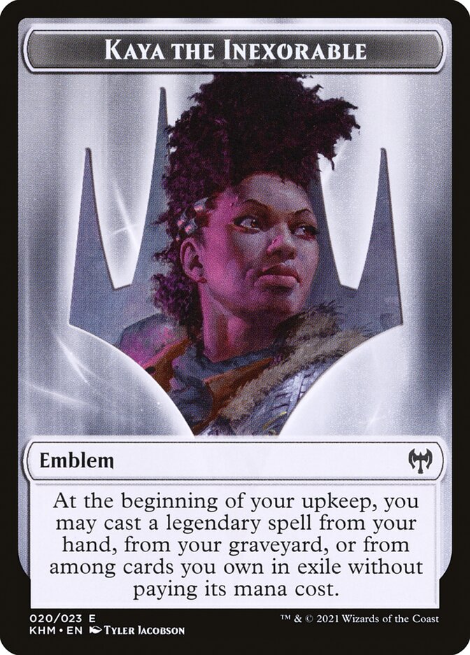 Treasure // Kaya, the Inexorable Emblem Double-Sided Token [Kaldheim Tokens] | Spectrum Games