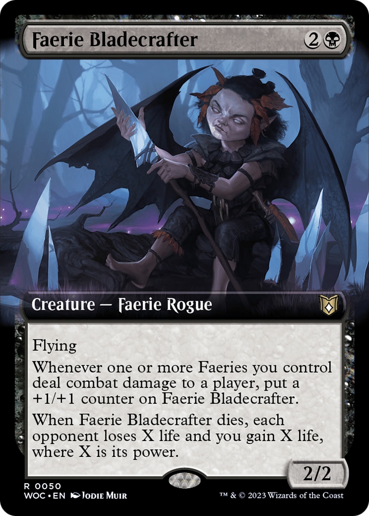 Faerie Bladecrafter (Extended Art) [Wilds of Eldraine Commander] | Spectrum Games