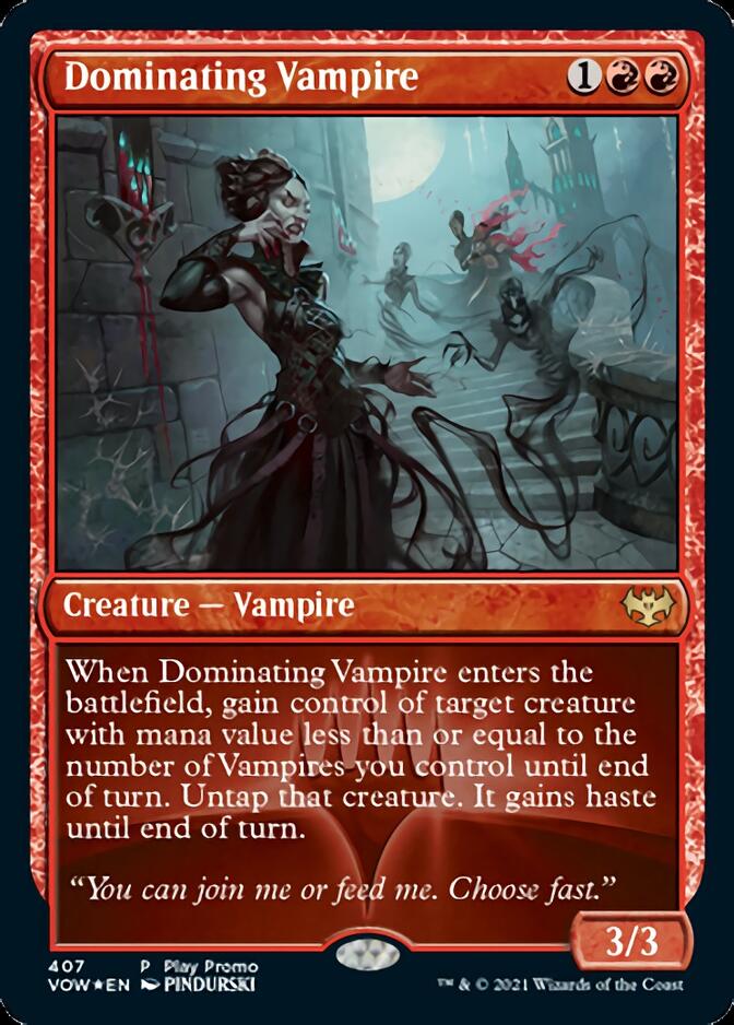 Dominating Vampire (Play Promo) [Innistrad: Crimson Vow Promos] | Spectrum Games