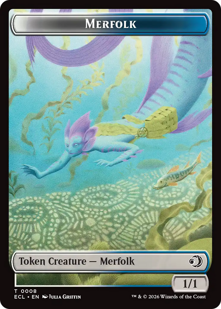 Merfolk // Worm Double-Sided Token [Lorwyn Eclipsed Tokens] | Spectrum Games