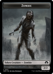 Zombie (Ripple Foil) // Elephant Double-Sided Token [Modern Horizons 3 Commander Tokens] | Spectrum Games