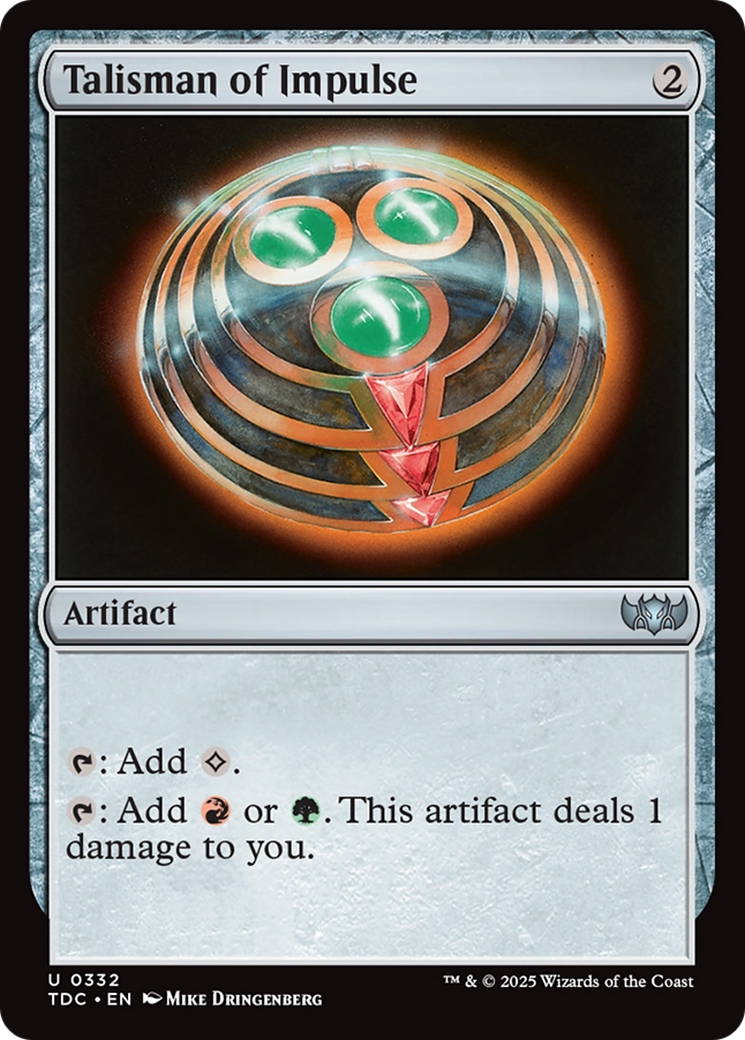 Talisman of Impulse [Tarkir: Dragonstorm Commander] | Spectrum Games
