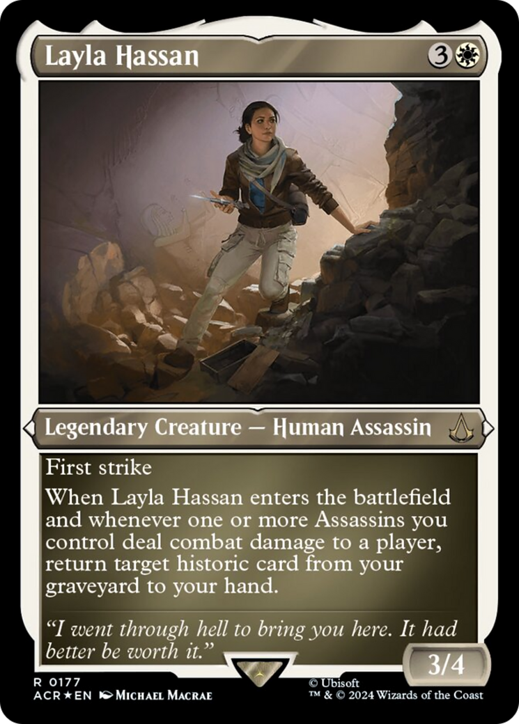 Layla Hassan (Foil Etched) [Assassin's Creed] | Spectrum Games