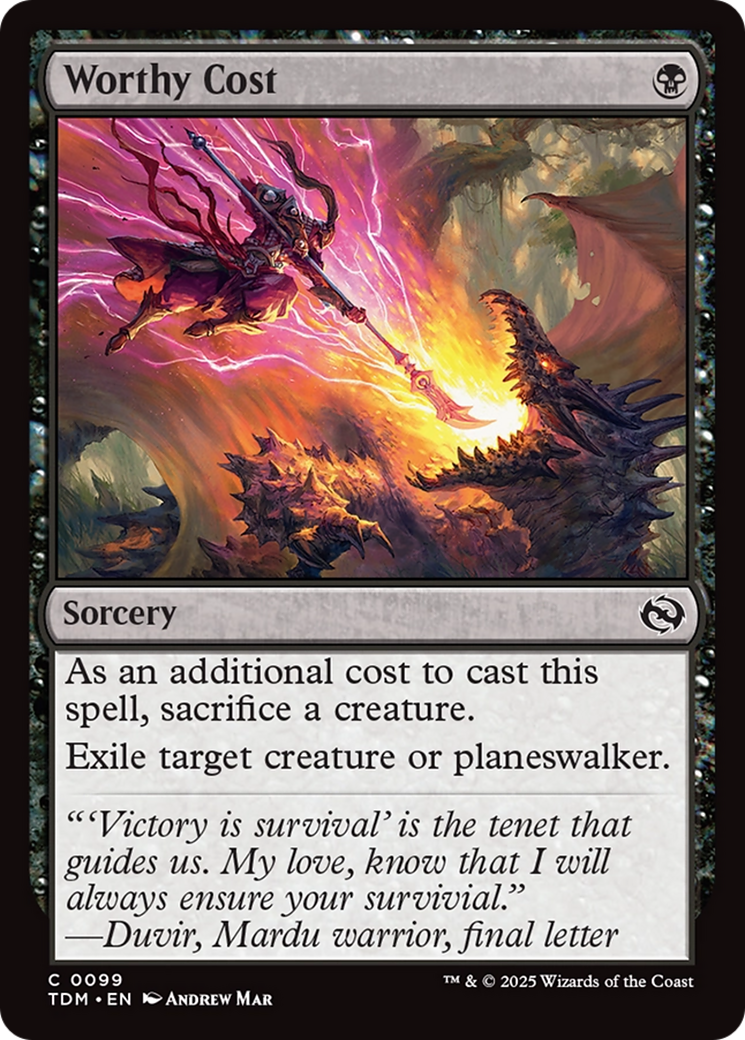 Worthy Cost [Tarkir: Dragonstorm] | Spectrum Games