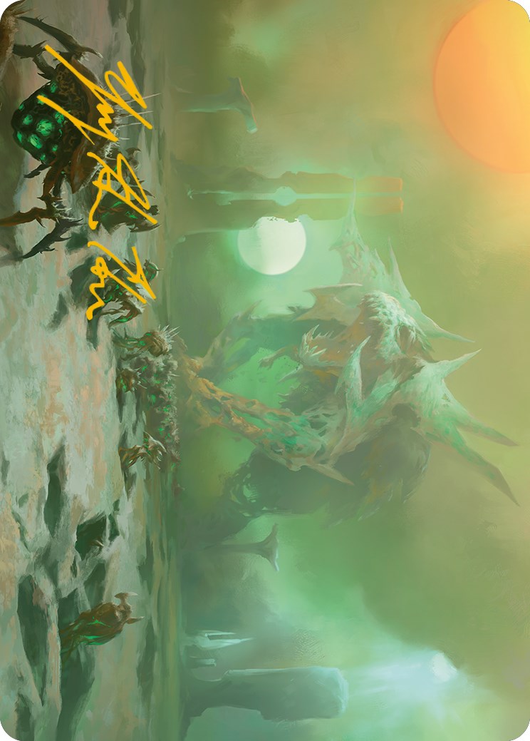 Green Sun's Twilight Art Card (Gold-Stamped Signature) [Phyrexia: All Will Be One Art Series] | Spectrum Games