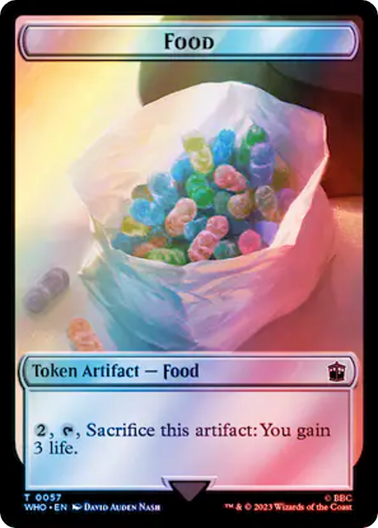 Dalek // Food (0057) Double-Sided Token (Surge Foil) [Doctor Who Tokens] | Spectrum Games