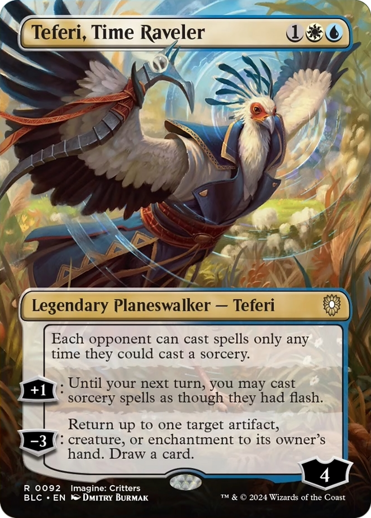 Teferi, Time Raveler (Borderless) [Bloomburrow Commander] | Spectrum Games