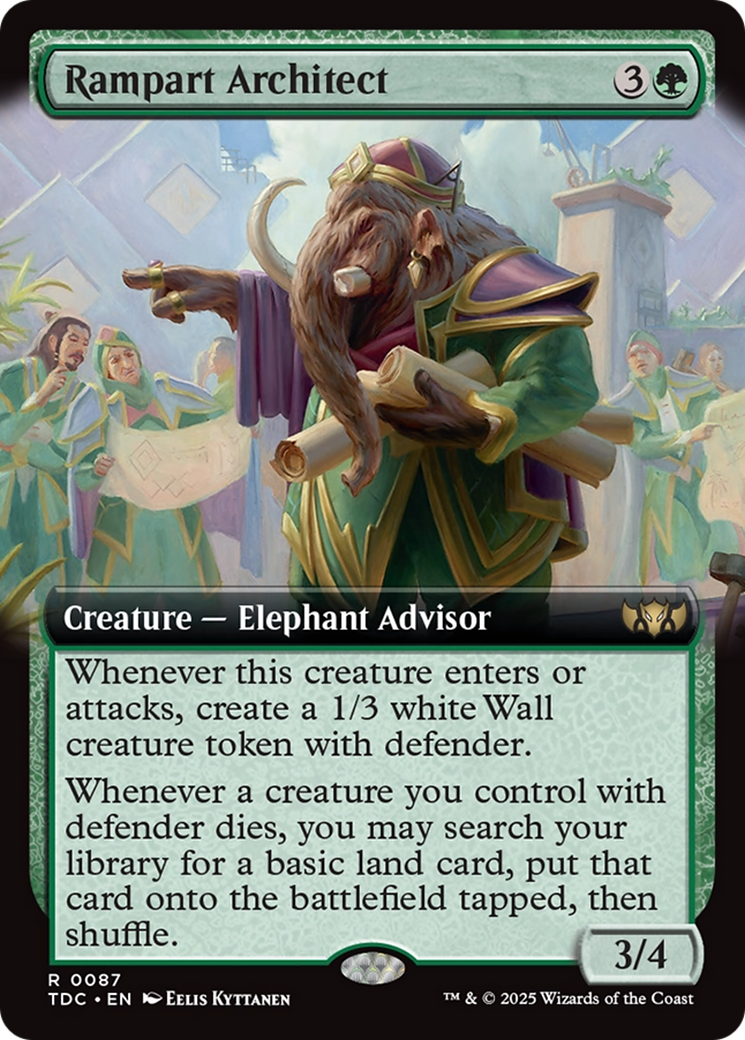 Rampart Architect (Extended Art) [Tarkir: Dragonstorm Commander] | Spectrum Games