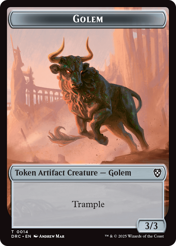 Golem (0014) // Golem (0015) Double-Sided Token [Aetherdrift Tokens] | Spectrum Games