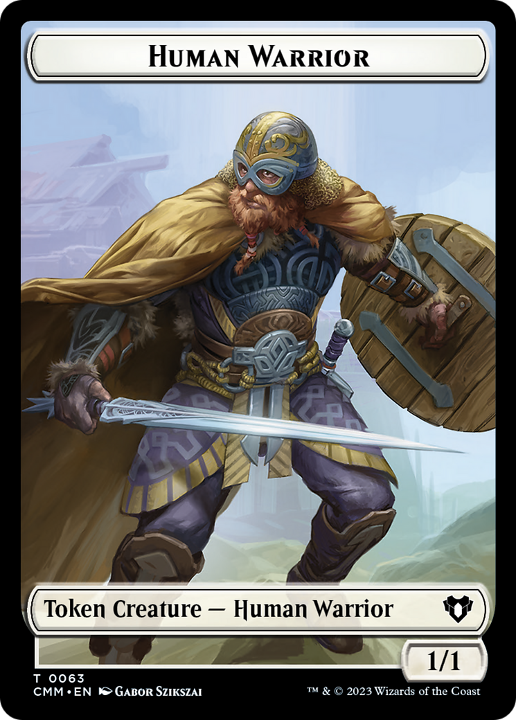 Human Warrior // Zombie Army Double-Sided Token [Commander Masters Tokens] | Spectrum Games