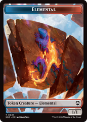 Elemental (0021) // Phyrexian Myr Double-Sided Token [Secrets of Strixhaven Commander Tokens] | Spectrum Games