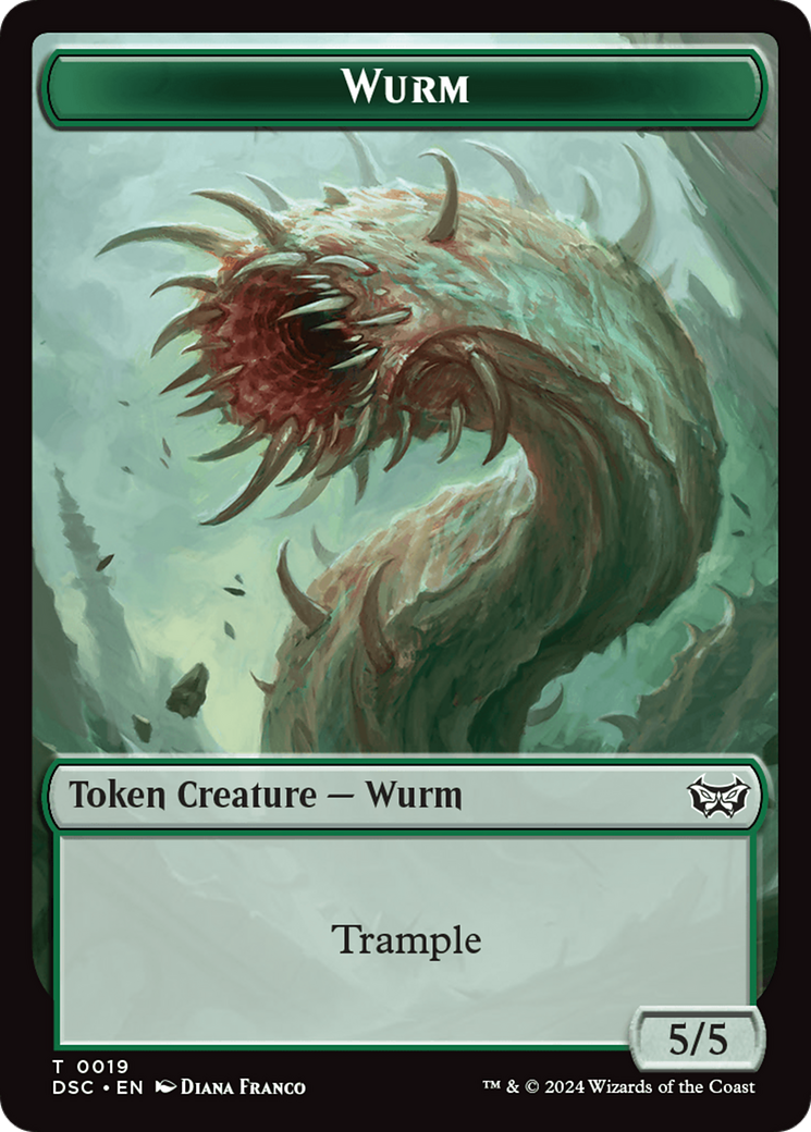 Wurm (0019) // Manifest Double-Sided Token [Duskmourn: House of Horror Commander Tokens] | Spectrum Games