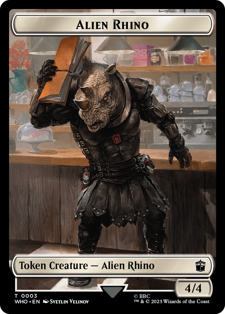 Alien Rhino // Alien Salamander Double-Sided Token (Surge Foil) [Doctor Who Tokens] | Spectrum Games