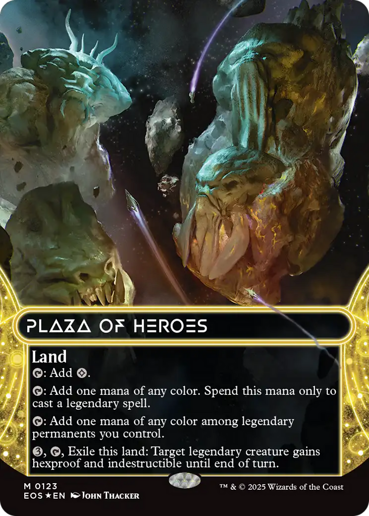 Plaza of Heroes (0123) (Borderless) (Galaxy Foil) [Edge of Eternities: Stellar Sights] | Spectrum Games