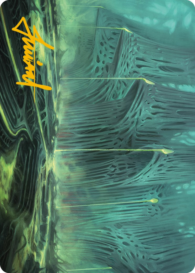 Swamp Art Card (Gold-Stamped Signature) [Phyrexia: All Will Be One Art Series] | Spectrum Games