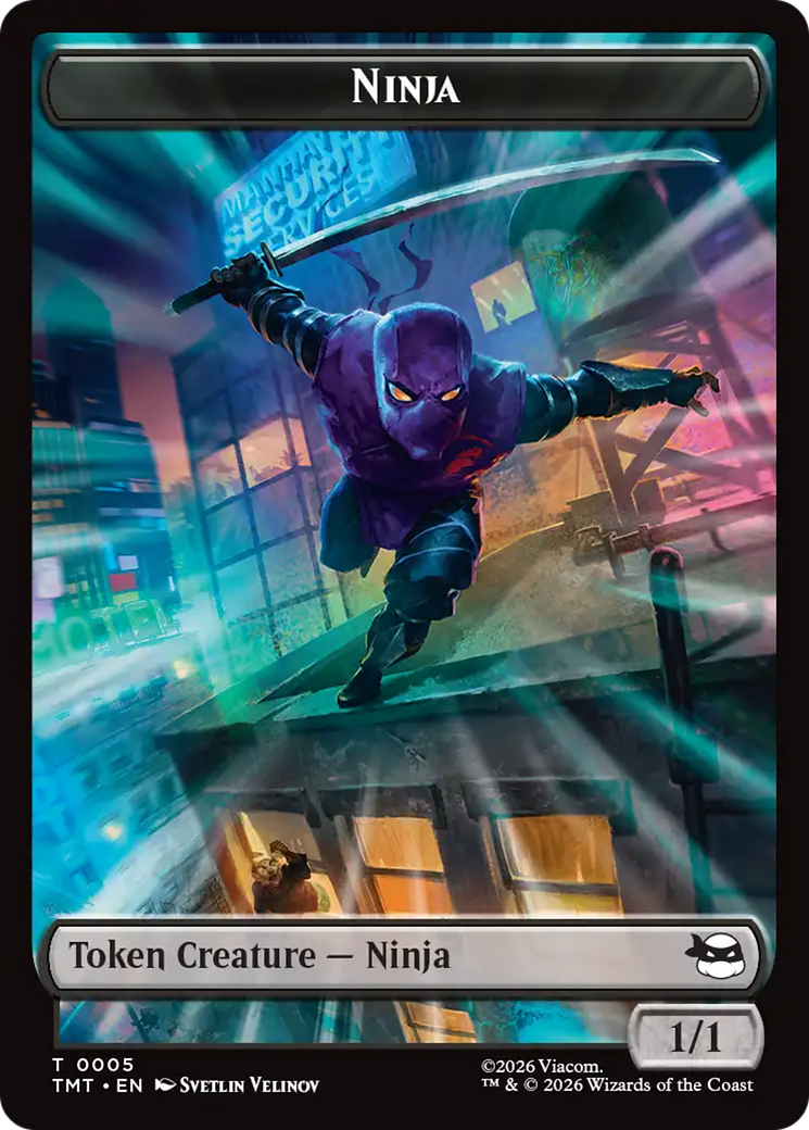 Treasure // Ninja Double-Sided Token [Teenage Mutant Ninja Turtles Commander Tokens] | Spectrum Games