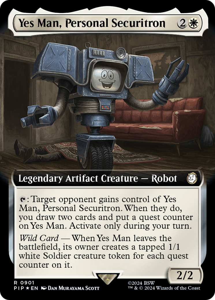 Yes Man, Personal Securitron (Extended Art) (Surge Foil) [Fallout] | Spectrum Games