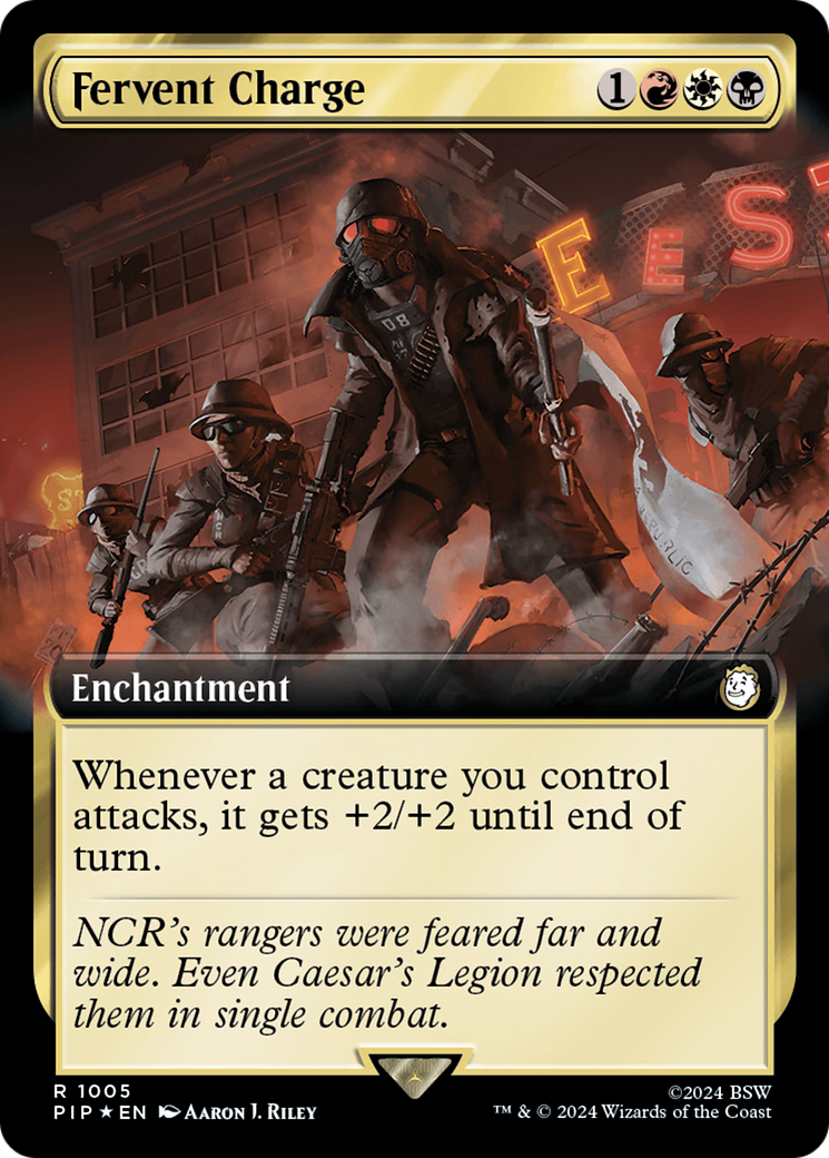 Fervent Charge (Extended Art) (Surge Foil) [Fallout] | Spectrum Games