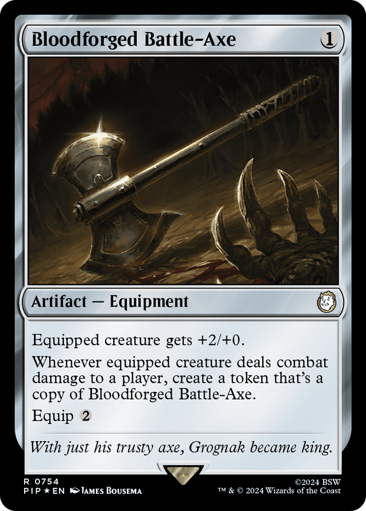 Bloodforged Battle-Axe (Surge Foil) [Fallout] | Spectrum Games