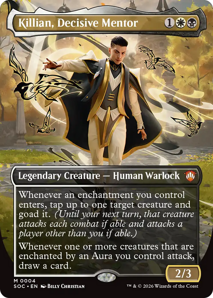 Killian, Decisive Mentor (Borderless) [Secrets of Strixhaven Commander] | Spectrum Games