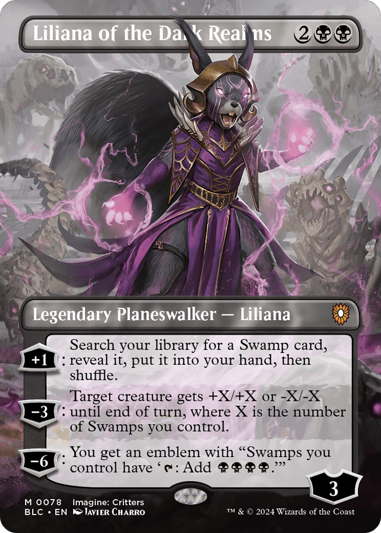 Liliana of the Dark Realms (Borderless) [Bloomburrow Commander] | Spectrum Games