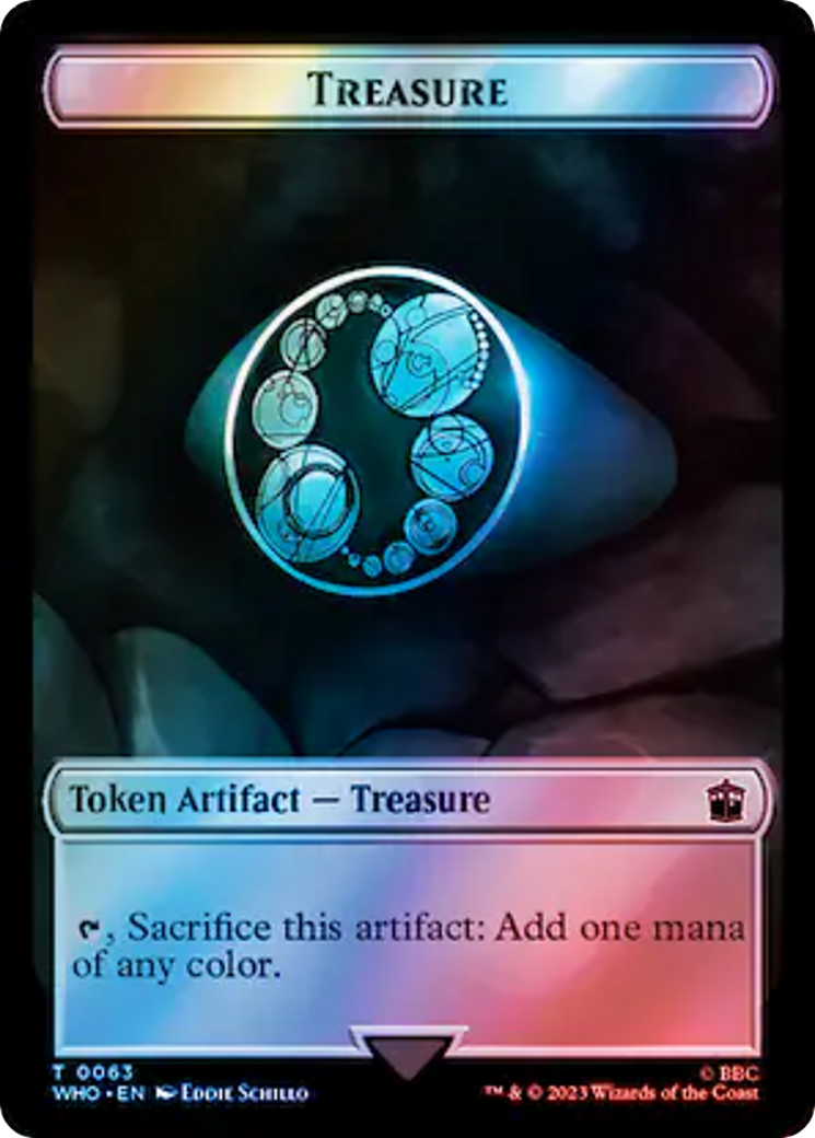 Alien Angel // Treasure (0063) Double-Sided Token (Surge Foil) [Doctor Who Tokens] | Spectrum Games