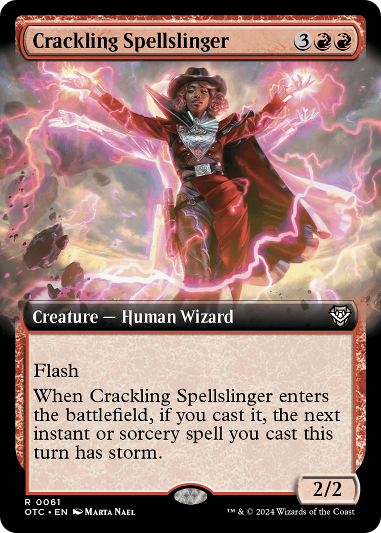 Crackling Spellslinger (Extended Art) [Outlaws of Thunder Junction Commander] | Spectrum Games