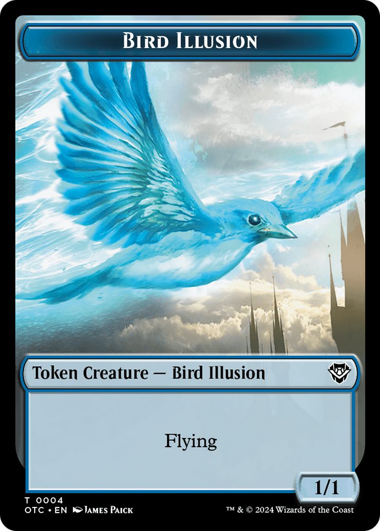 Bird Illusion // Elemental (0014) Double-Sided Token [Outlaws of Thunder Junction Commander Tokens] | Spectrum Games