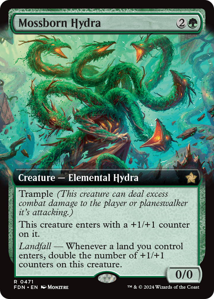 Mossborn Hydra (Extended Art) [Foundations] | Spectrum Games