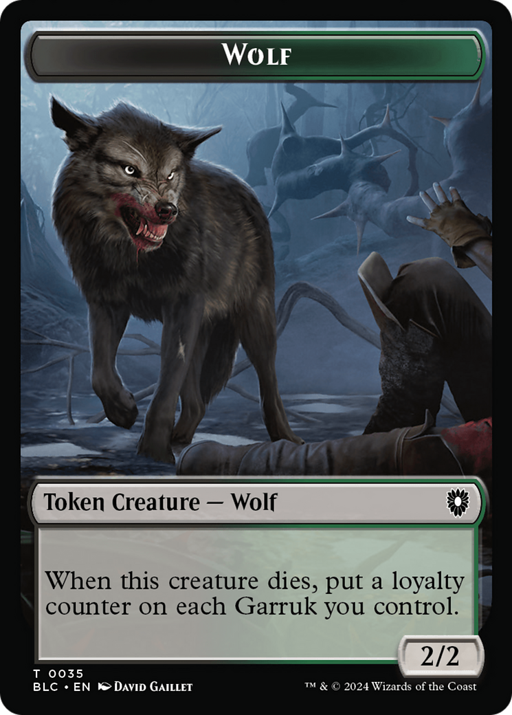 Human Soldier // Wolf (035) Double-Sided Token [Bloomburrow Commander Tokens] | Spectrum Games