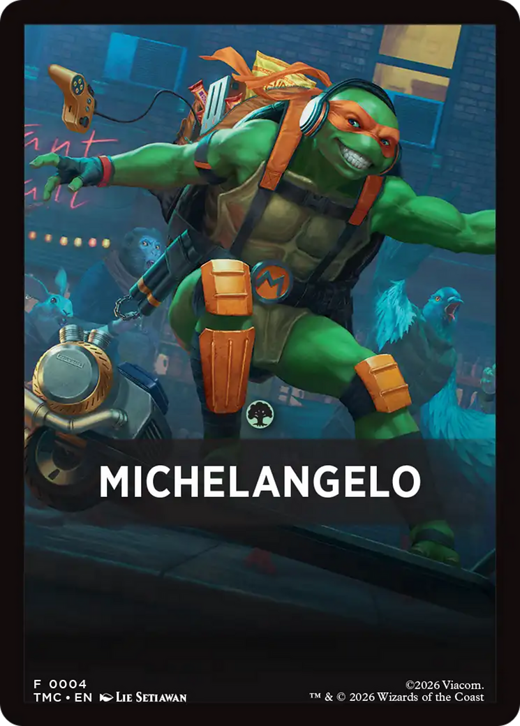Michelangelo Theme Card [Teenage Mutant Ninja Turtles Commander Tokens] | Spectrum Games