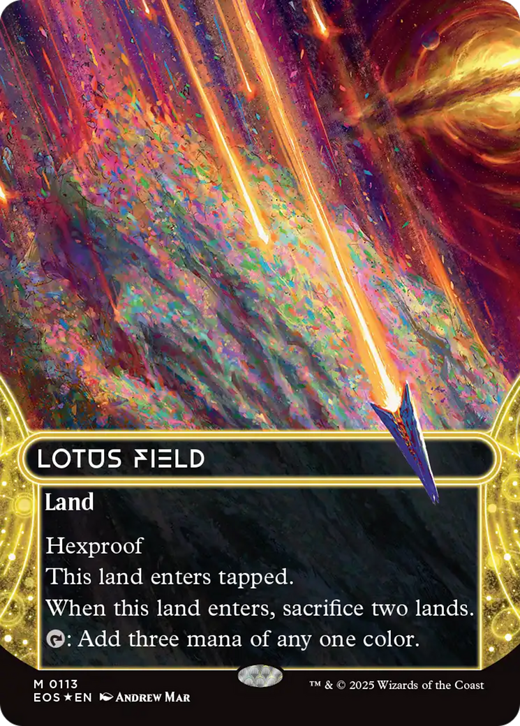 Lotus Field (0113) (Borderless) (Galaxy Foil) [Edge of Eternities: Stellar Sights] | Spectrum Games