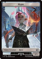 Bird // Hero (0005) Double Sided Token [FINAL FANTASY Commander Tokens] | Spectrum Games