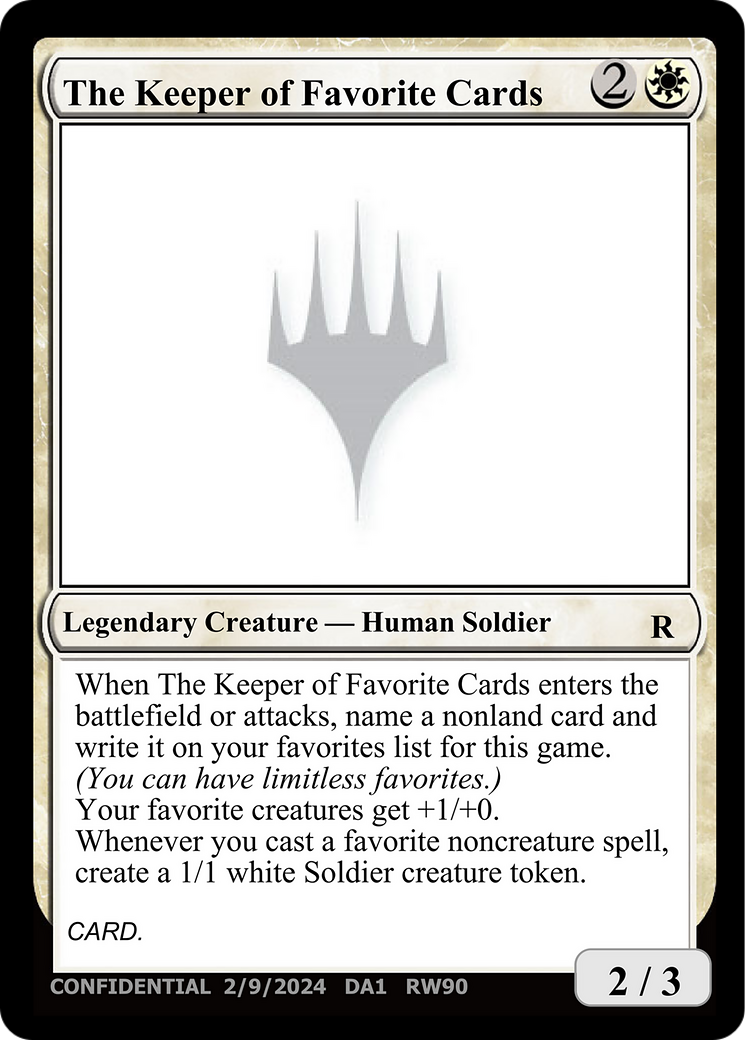 The Keeper of Favorite Cards [Unknown Event] | Spectrum Games