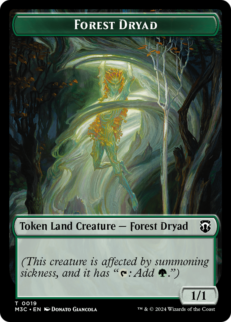 Forest Dryad // Vivien Reid Emblem Double-Sided Token [Modern Horizons 3 Commander Tokens] | Spectrum Games