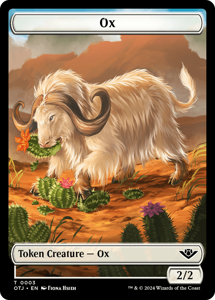Zombie // Ox Warrior Double-Sided Token [Outlaws of Thunder Junction Commander Tokens] | Spectrum Games