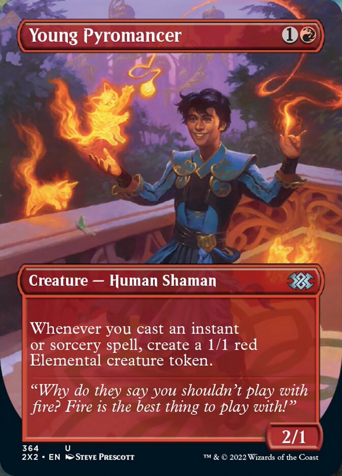 Young Pyromancer (Borderless Alternate Art) [Double Masters 2022] | Spectrum Games