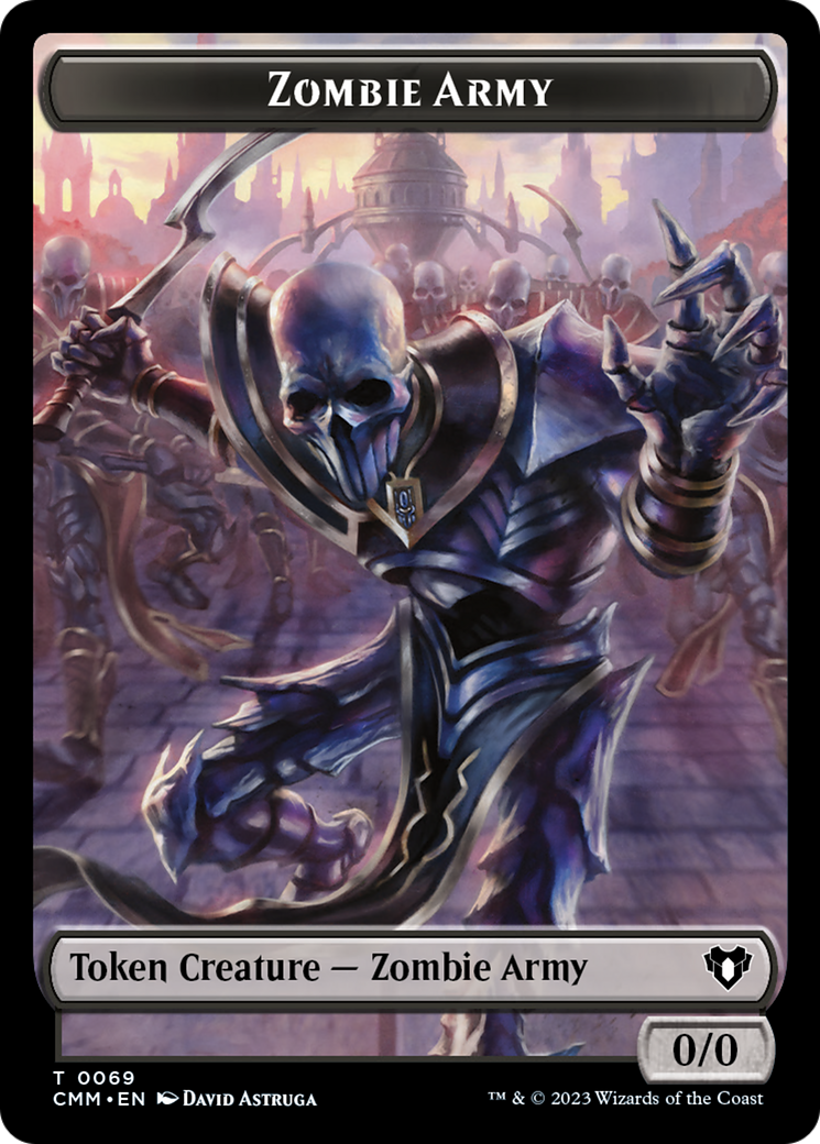 Human Warrior // Zombie Army Double-Sided Token [Commander Masters Tokens] | Spectrum Games