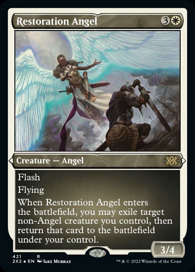 Restoration Angel (Foil Etched) [Double Masters 2022] | Spectrum Games