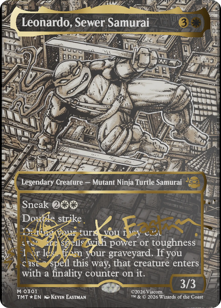 Leonardo, Sewer Samurai (Borderless) (Gold-Stamped Signature) [Teenage Mutant Ninja Turtles] | Spectrum Games