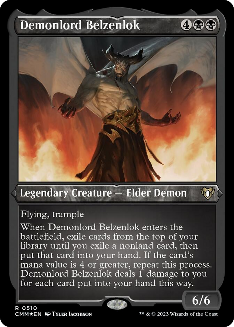 Demonlord Belzenlok (Foil Etched) [Commander Masters] | Spectrum Games