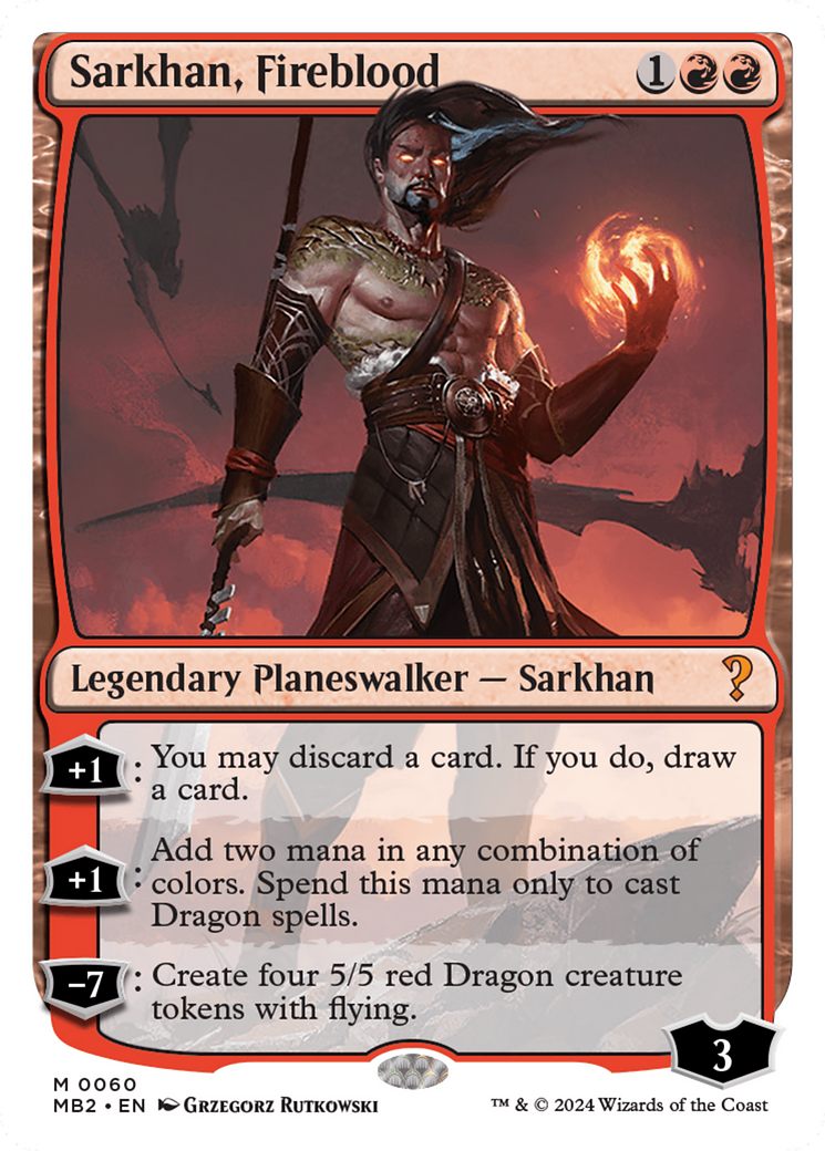 Sarkhan, Fireblood (White Border) [Mystery Booster 2] | Spectrum Games