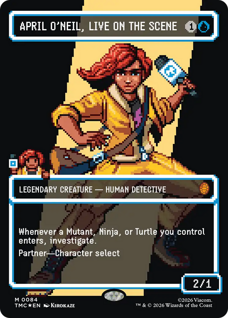 April O'Neil, Live on the Scene (Borderless) (Surge Foil) [Teenage Mutant Ninja Turtles Commander] | Spectrum Games