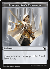 Warrior // Elspeth, Sun's Champion Emblem Double-Sided Token [March of the Machine Commander Tokens] | Spectrum Games