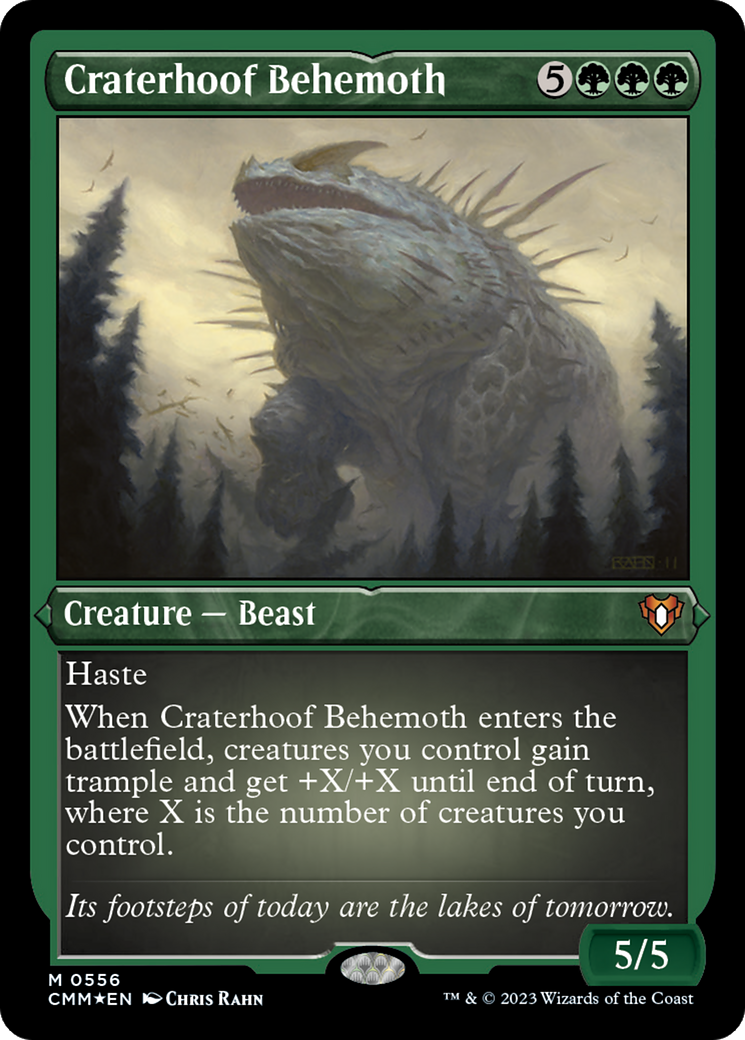 Craterhoof Behemoth (Foil Etched) [Commander Masters] | Spectrum Games