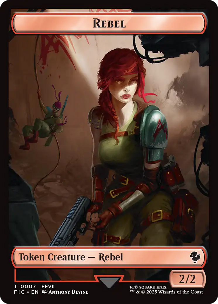 Soldier // Rebel Double-Sided Token (Surge Foil) [FINAL FANTASY Commander Tokens] | Spectrum Games